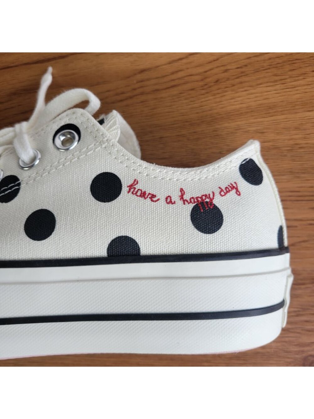 ❤️Chuck Taylor All Star Lift Platform Polka Dots 10 Women Shoes White A10689C❤️ - Picture 11 of 14